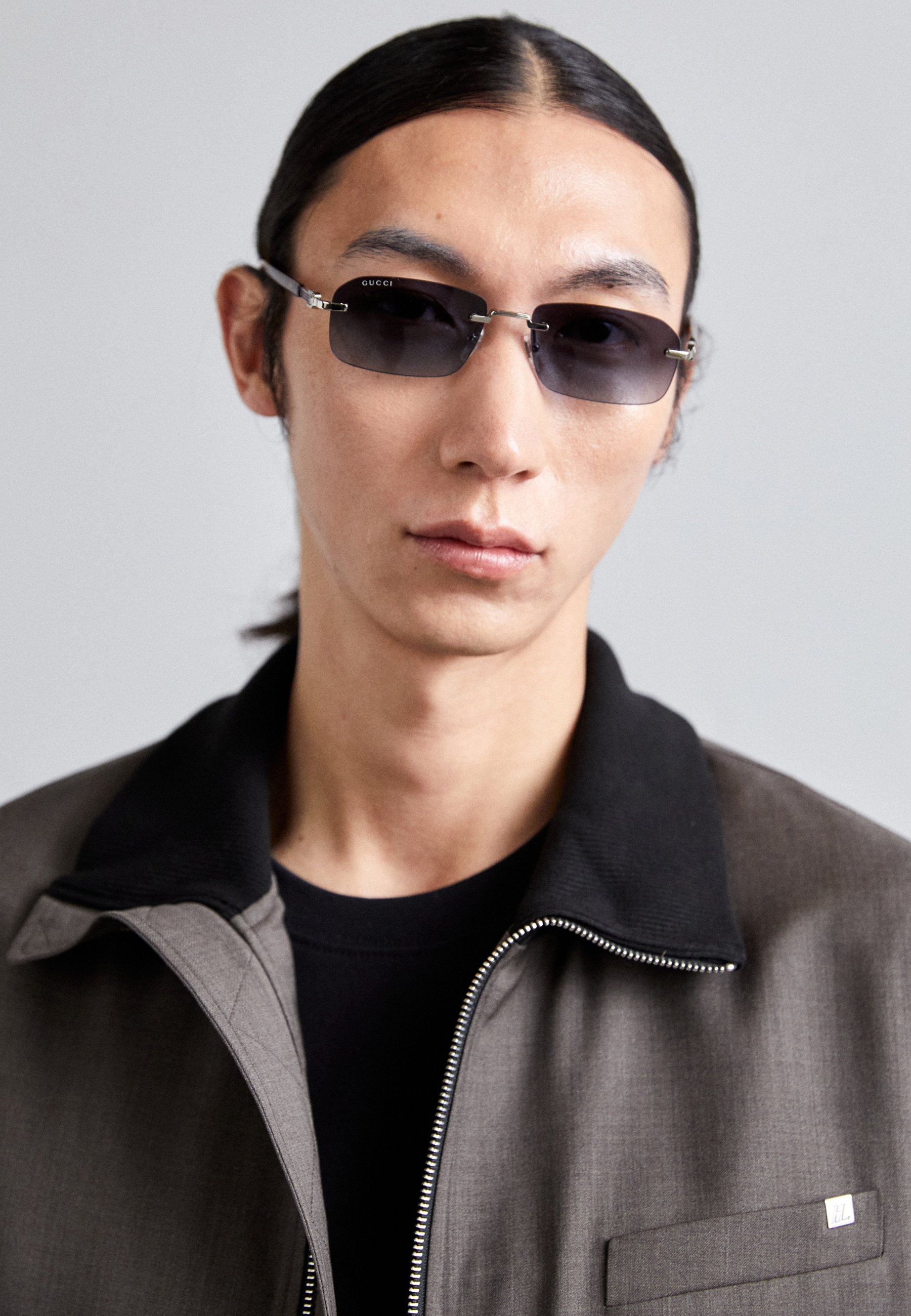 Lunettes de soleil Gucci unisexes - argent/bleu havane