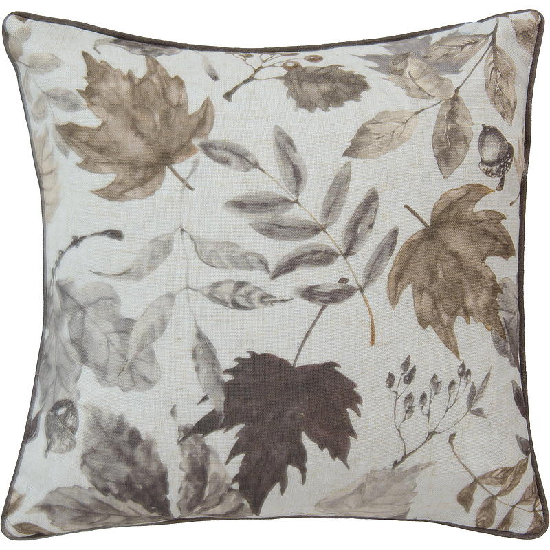 Hjem Pudebetræk 45x45 cm bladdesign beige