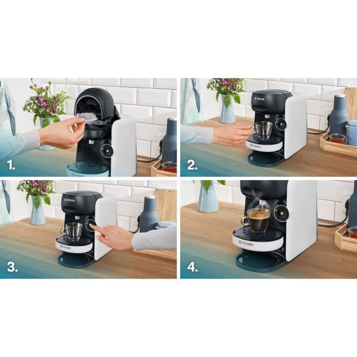 Cafetera multifunción - BOSCH - TASSIMO - T16 Finesse blanca - 1400 W