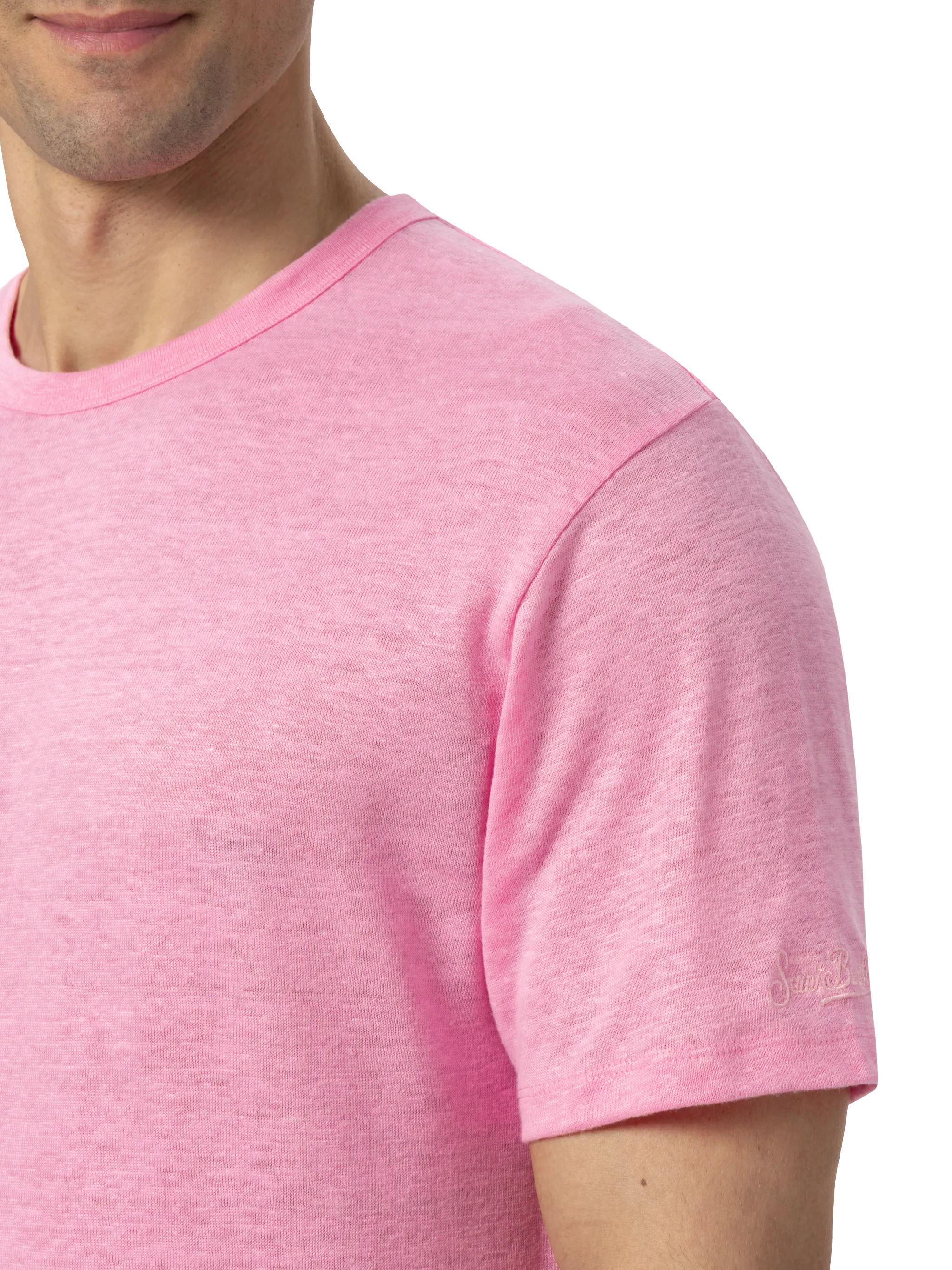 Ecstasea T-shirt van roze linnenjersey