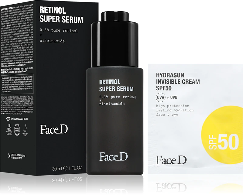 Sérum facial antirrugas Face D Retinol Super Serum com retinol e óleo