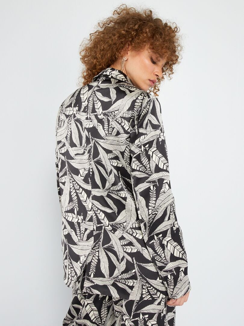 Blazer de cetim - PRETO