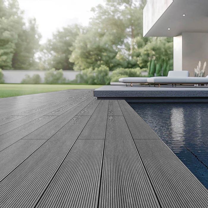 Kit completo de deck WPC HOME DELUXE SAMANA - Cinza Claro 2m²