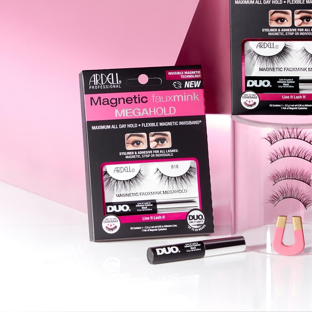 Ardell Faux-cils magnétiques MegaHold Faux Mink 818 Ardell et Colle Eyeliner