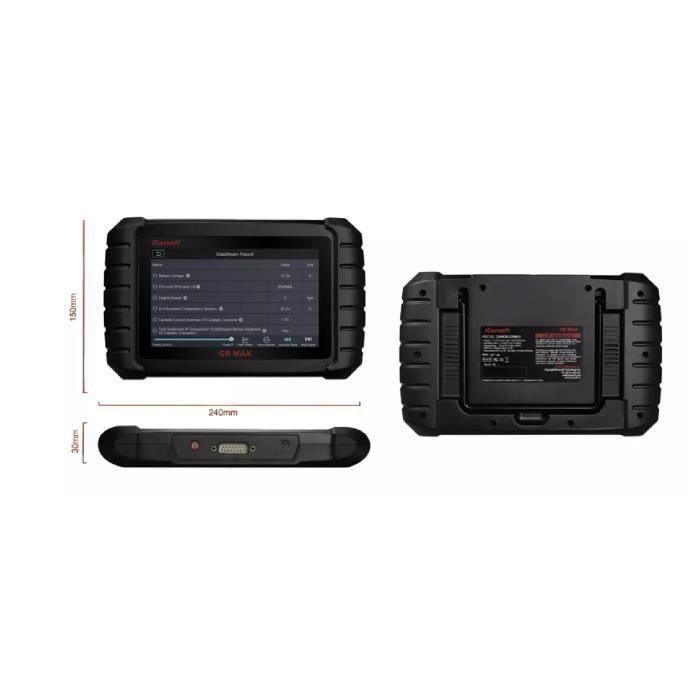 Ferramenta de diagnóstico automotivo - ICARSOFT - CR Max - Tela sensível ao toque de 7 polegadas - OBD2 multimarcas - Universal