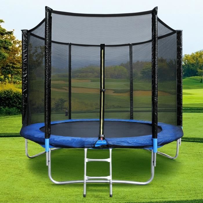 Trampolino resistente all'acqua Ø 183 cm 6FT per bambini e adulti con rete di sicurezza, scaletta e copertura protettiva per giochi all'aperto.