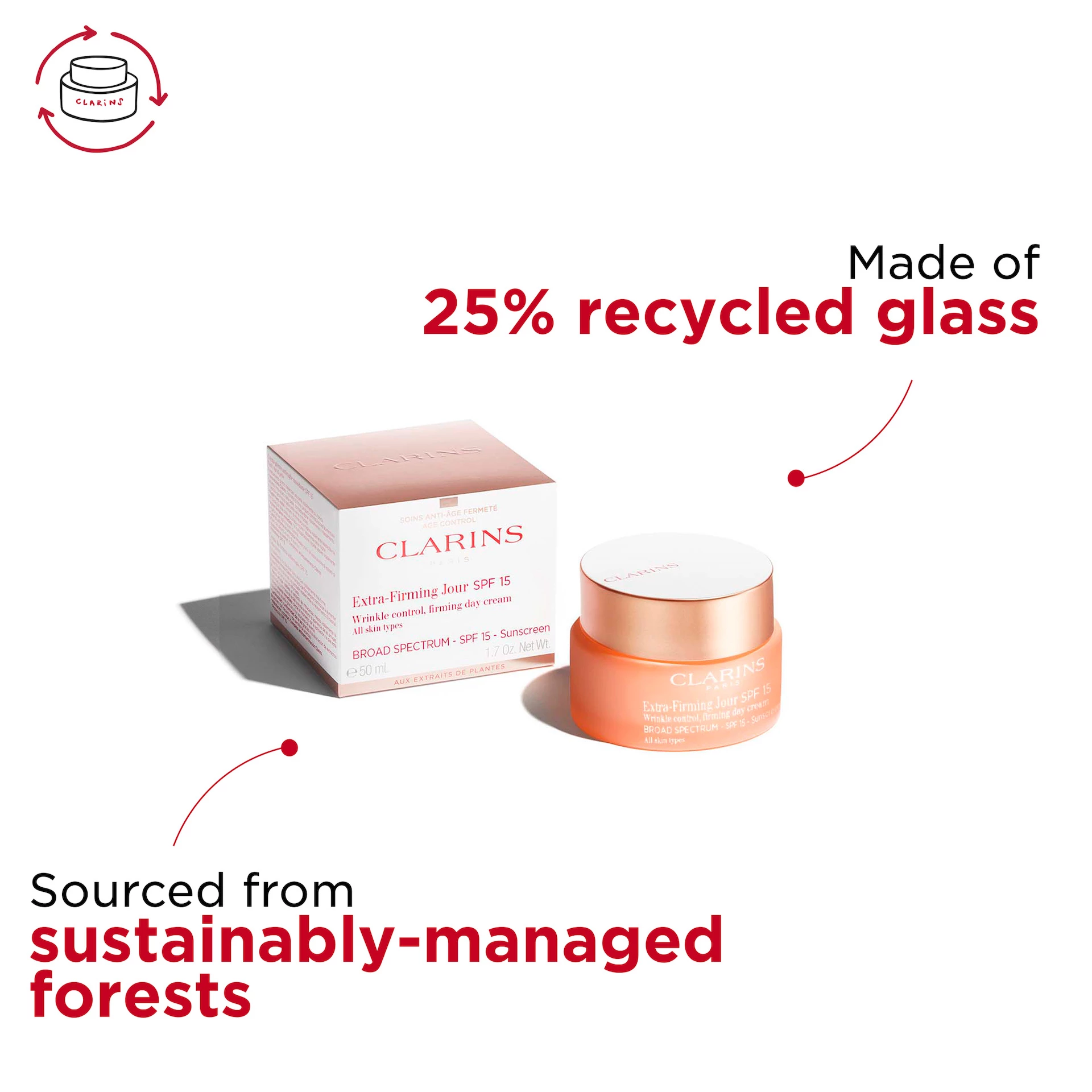 Cremă de zi extra-fermitate Jour SPF15 50 ml - Clarins