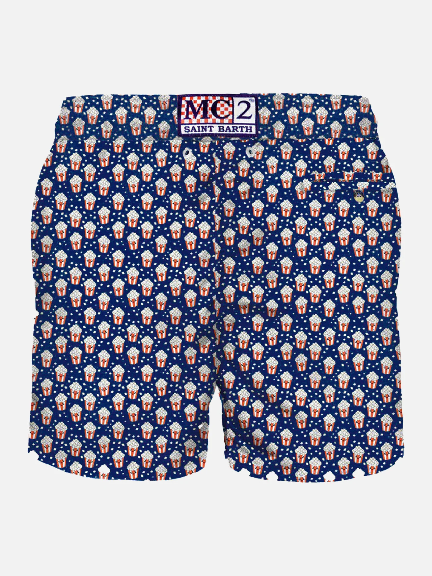 Costume da bagno da uomo in tessuto leggero con stampa pop corn
