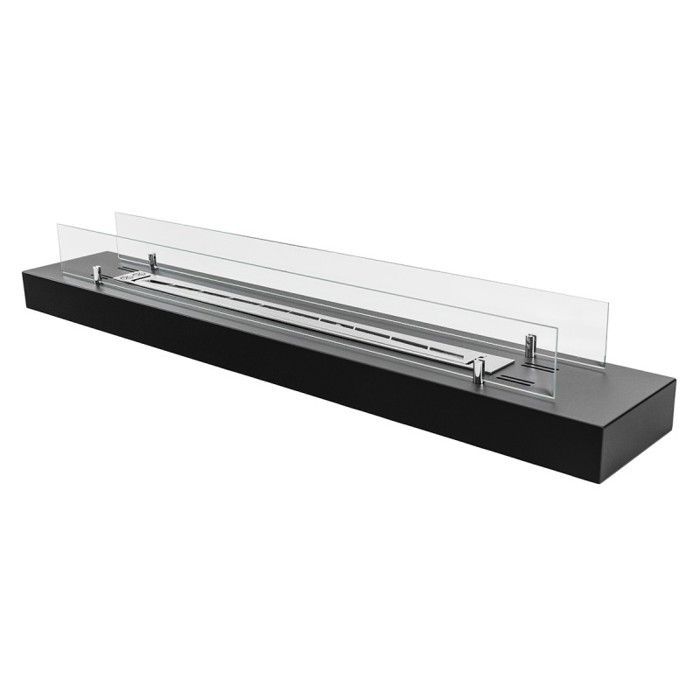 Cheminée au bioéthanol, de table , 120 cm. Cheminee ethanol noire, avec verre.