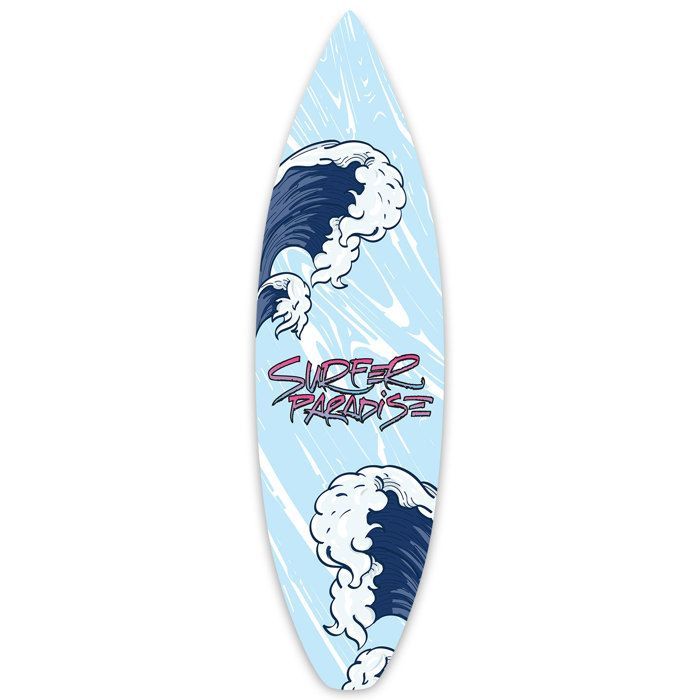 Decorative surfboard, the Kanagawa wave