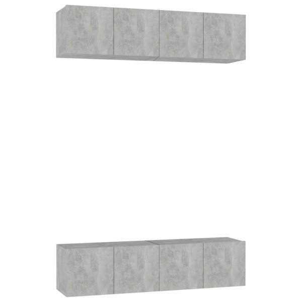 Zestaw Mebli Do Salonu Szafki RTV Szare Półki Meblościanka 60x30x30 cm