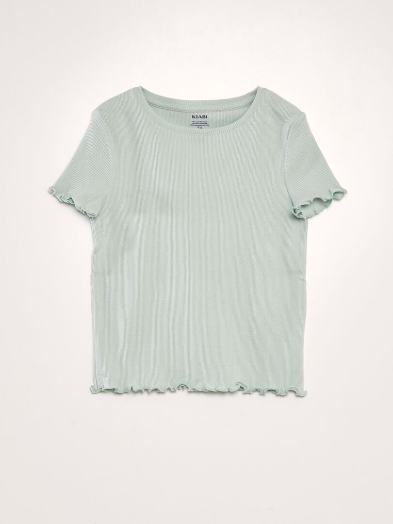 Camiseta de canalé - azul