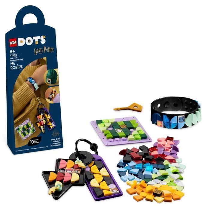 LEGO® DOTS - Ensemble d’Accessoires Poudlard - Harry Potter - 4 supports à personnaliser - 225 tuiles décorées
