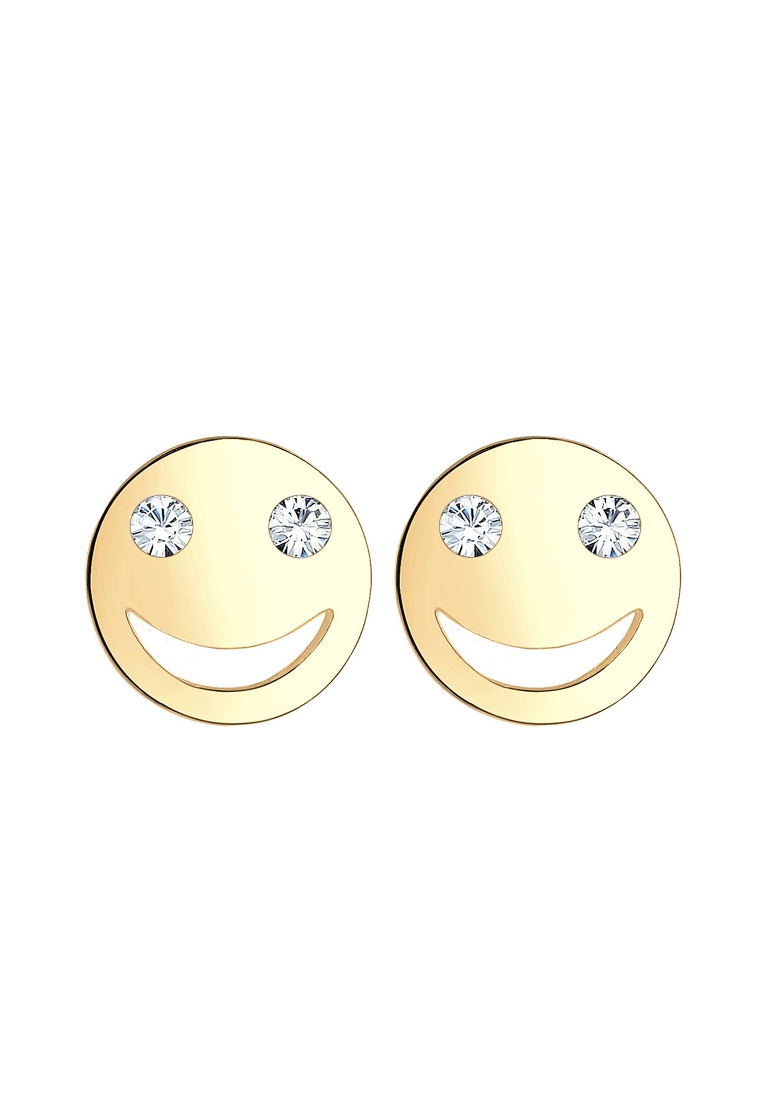 Elli Femmes clous d'oreilles avec Smiling Face et cristal en argent sterling 925