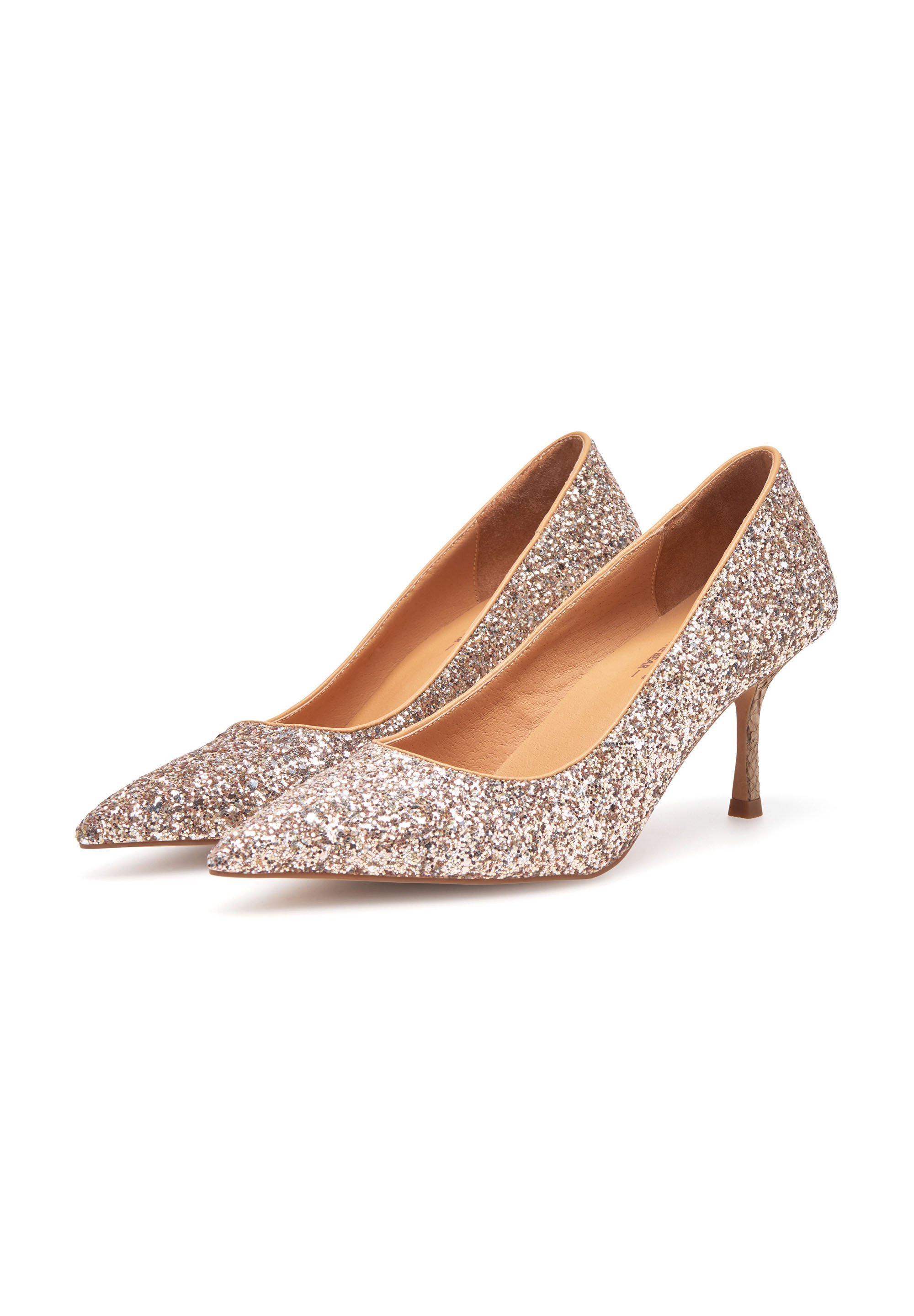 Sapatos de salto Woden Classic - cor ouro rosa
