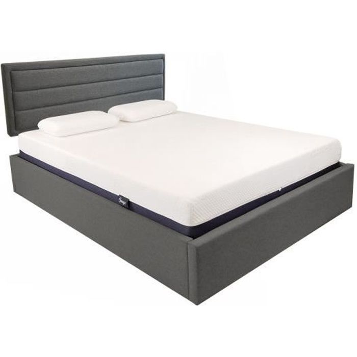 OMYZ - Tête de lit STADA en tissu gris anthracite pour lit 140x190 cm