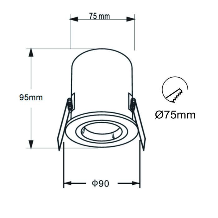 Portalámparas para baño BBC IP65 + GU10 6W 450lm incluido - 2 años de garantía