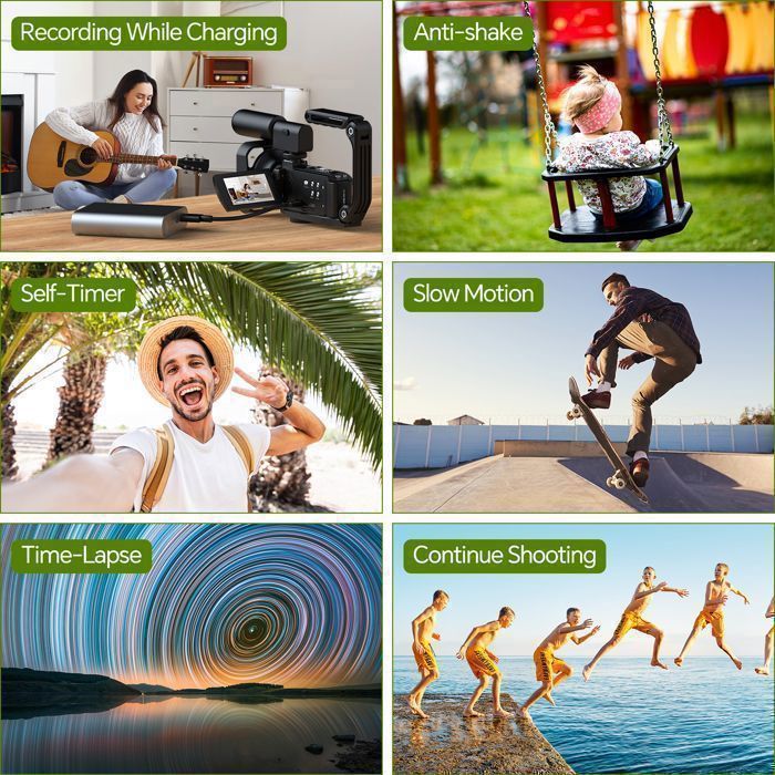 Videocámara JEEMAK 5K, cámara de video digital de 56 MP, videocámara para vlogging, pantalla táctil de 3