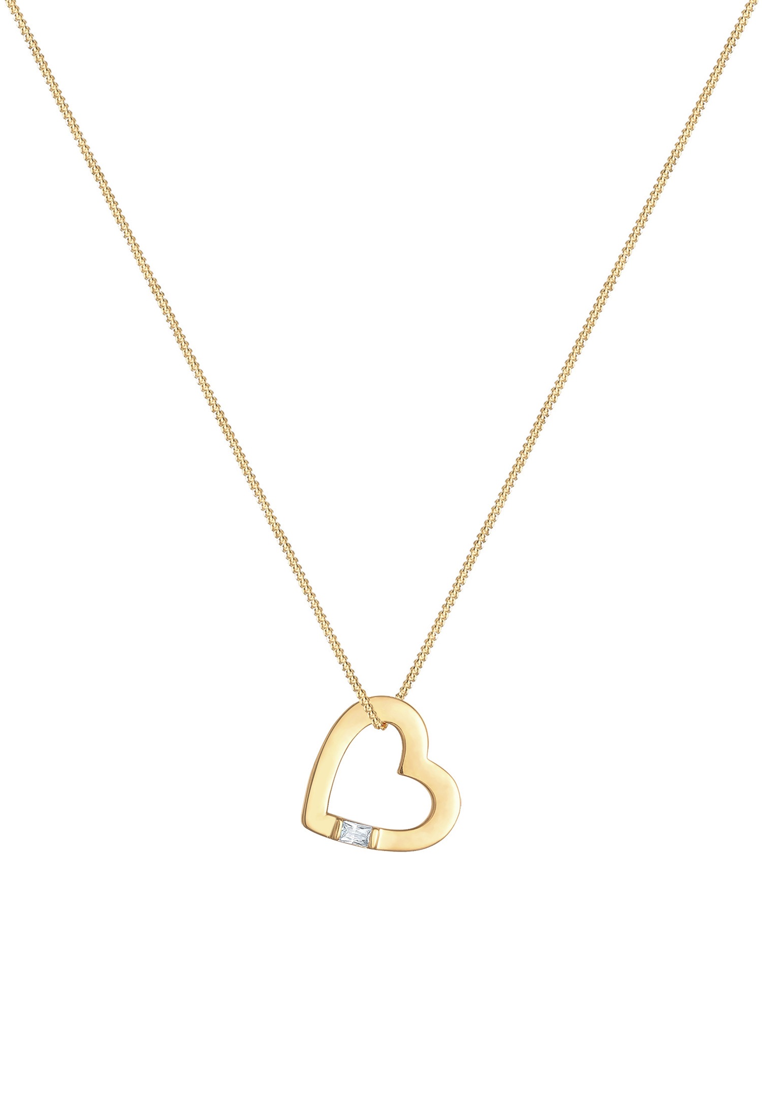 Elli Coeur Pendentif Amour avec des Cristaux de Zircone Collier Femme - (925/1000) Argent