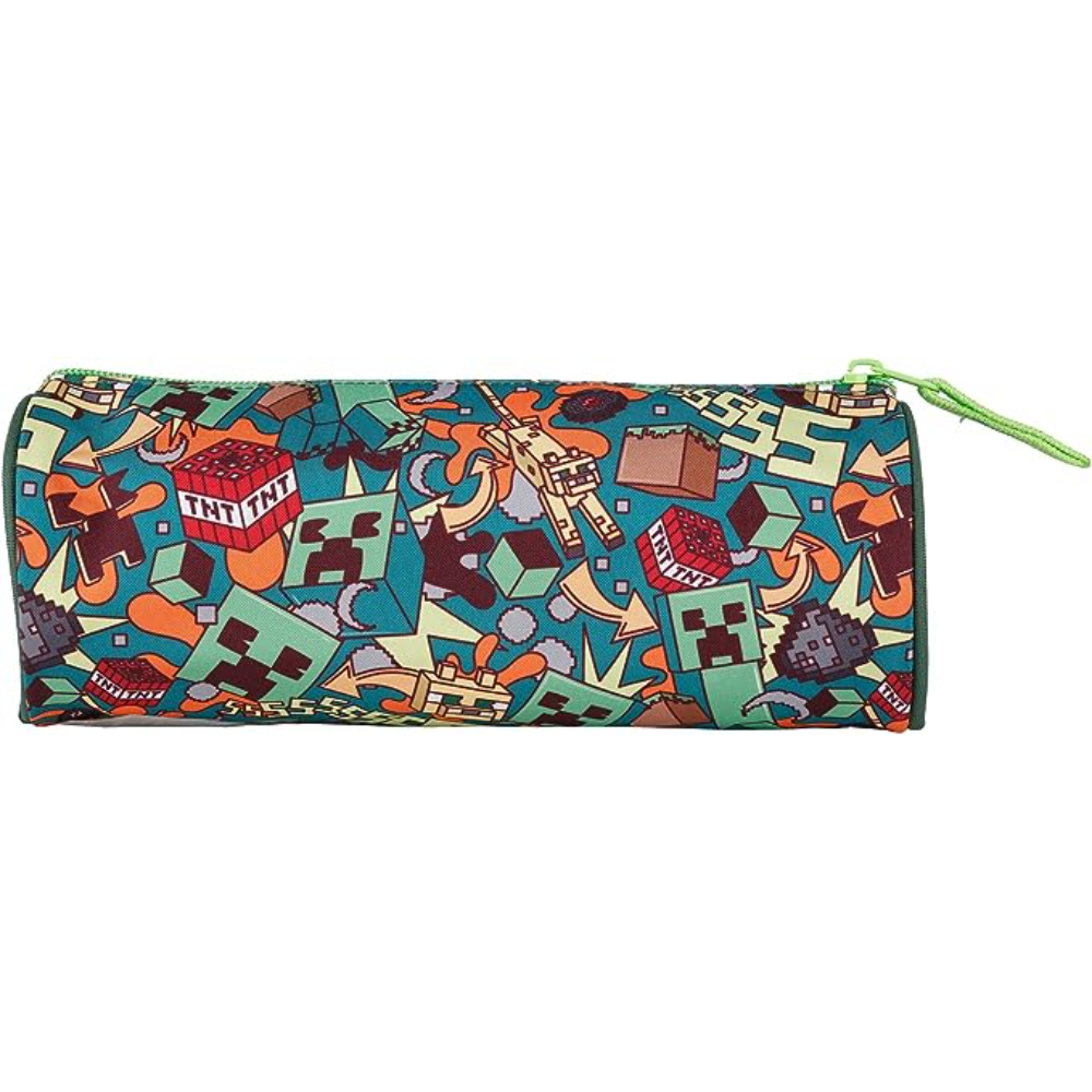  Estuche Escolar Minecraft Crazy Redondo