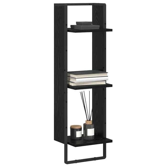 MOT12202 - Estante de pared, roble negro, 30 x 25 x 100 cm, madera de ingeniería
