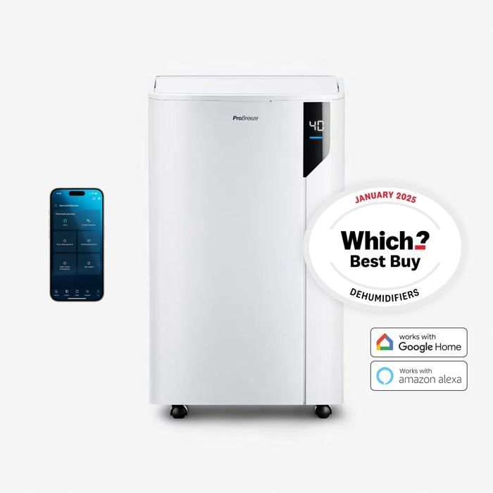 Deshumidificador - PRO BREEZE - 20L Premium - Modo Lavandería - Control Inteligente - Ahorro de Energía