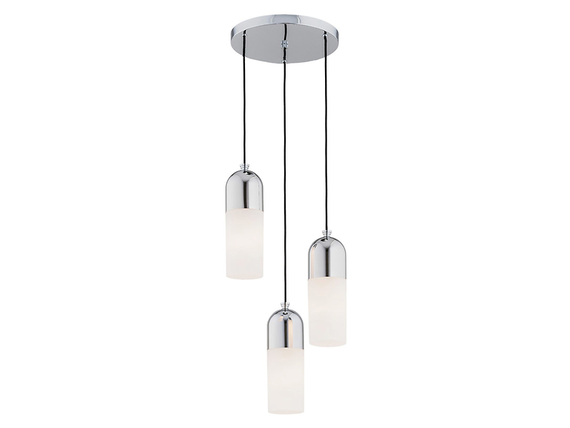 Lampa wisząca Burgos 3-punktowa stalowa srebrna