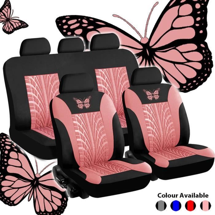 Housse de siège de voiture papillon imprimé en 3D - HELLOVE - Rose - Taille universelle