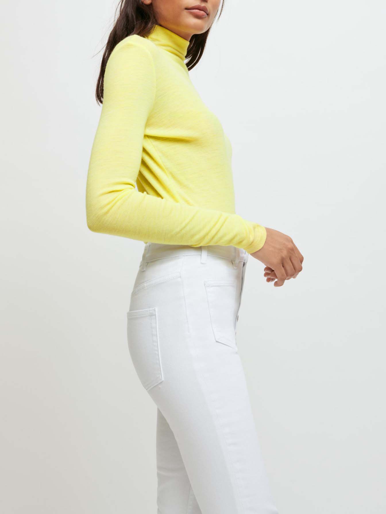 Tricou din lână și viscoză - Galben