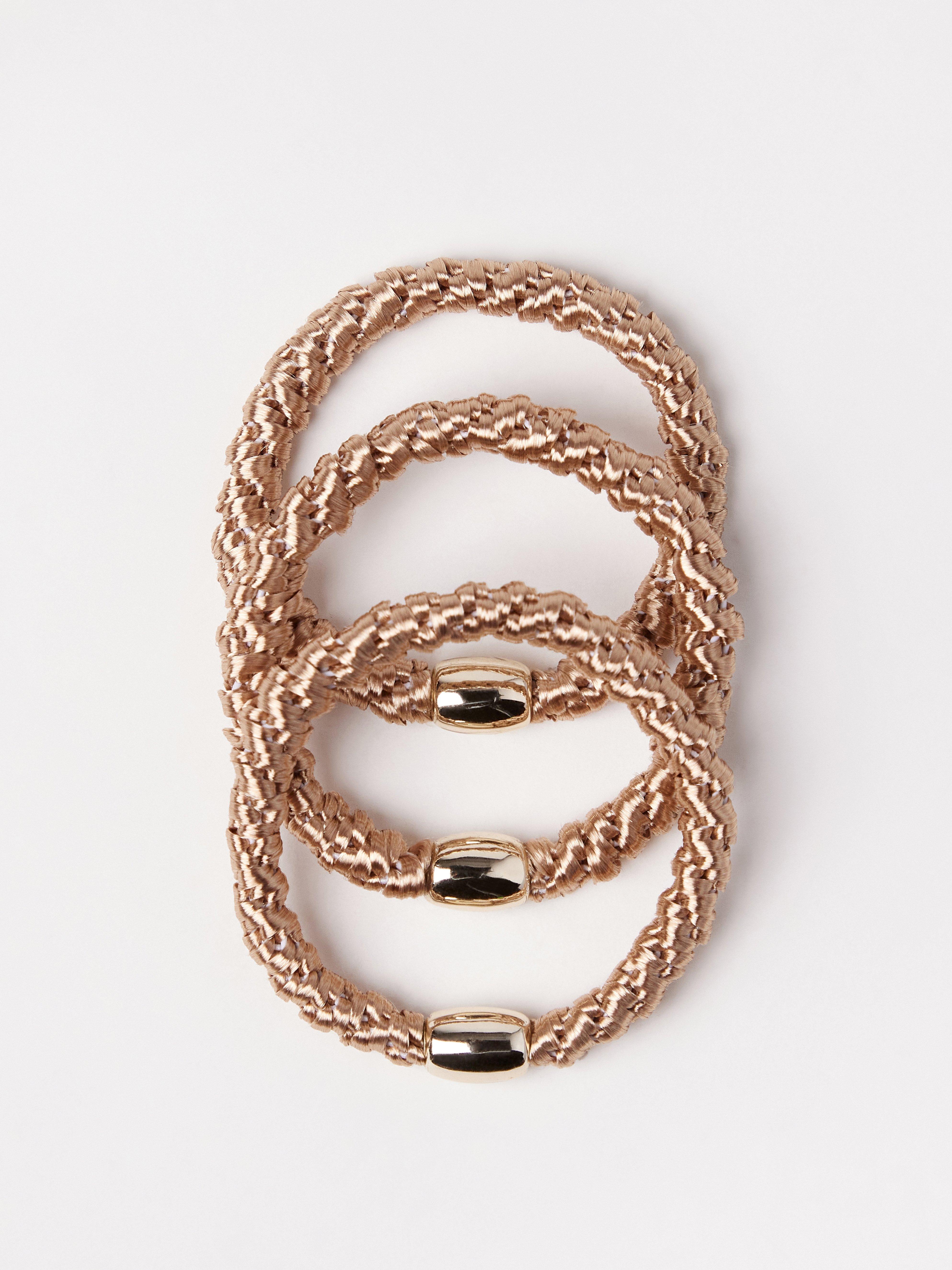3-pack Hårsnoddar beige
