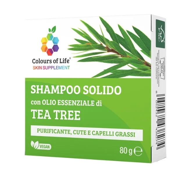 OPTIMA vaste shampoo met tea tree olie 80 g met reinigende werking voor vet haar