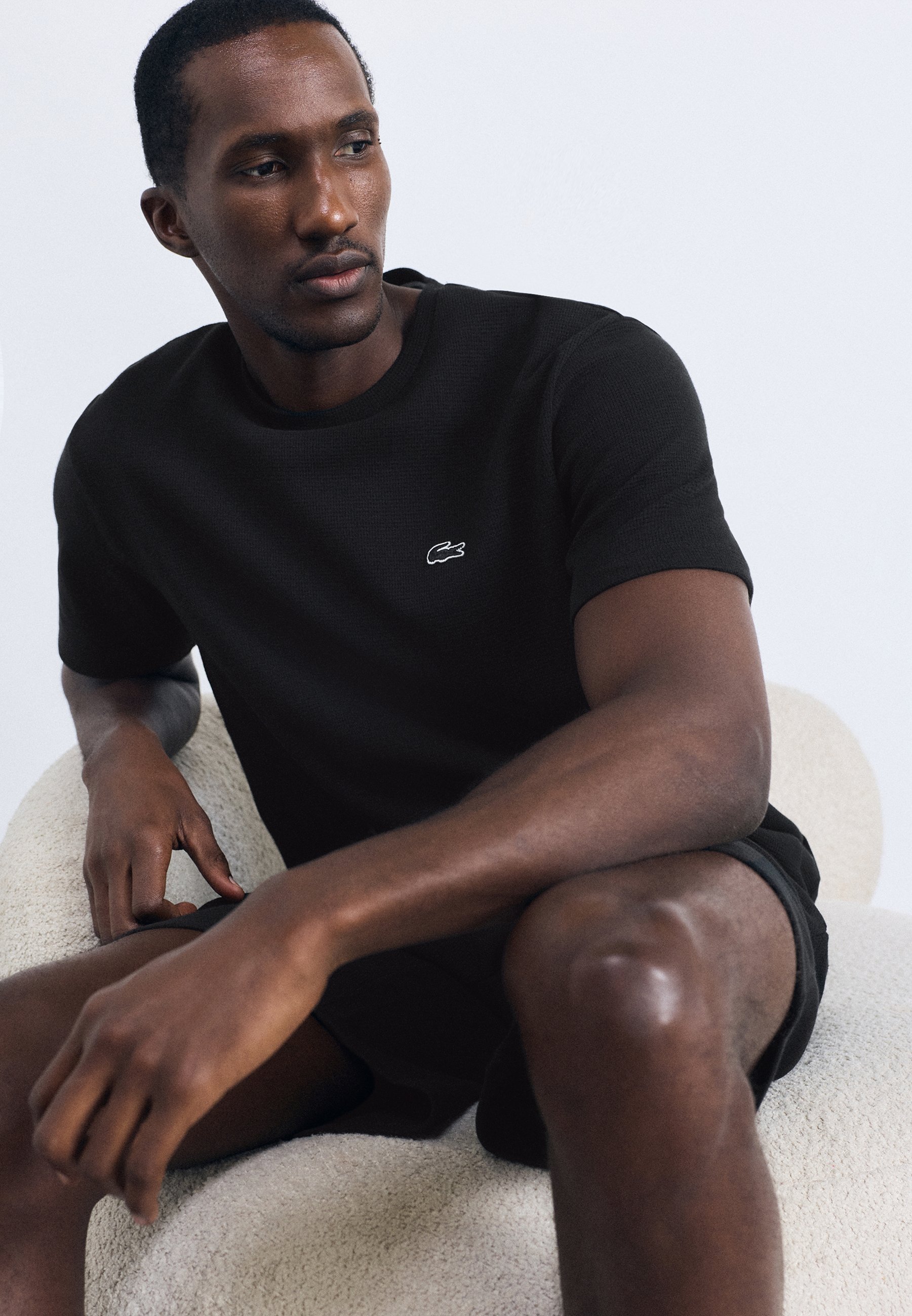 Lacoste TEE LOUNGEWEAR - Góra piżamowa - czarna