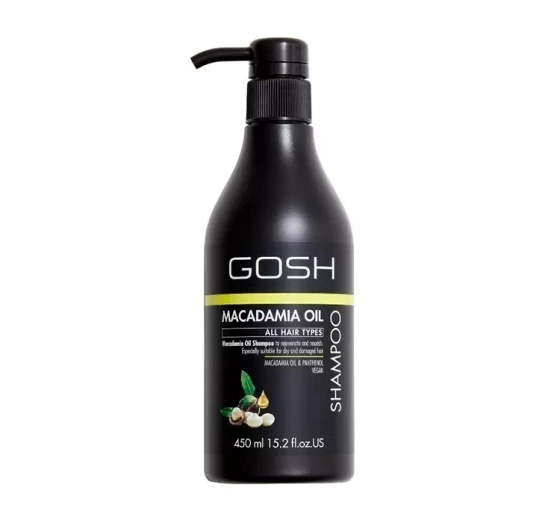 Gosh Macadamia Oil wegański szampon do włosów suchych 450 ml