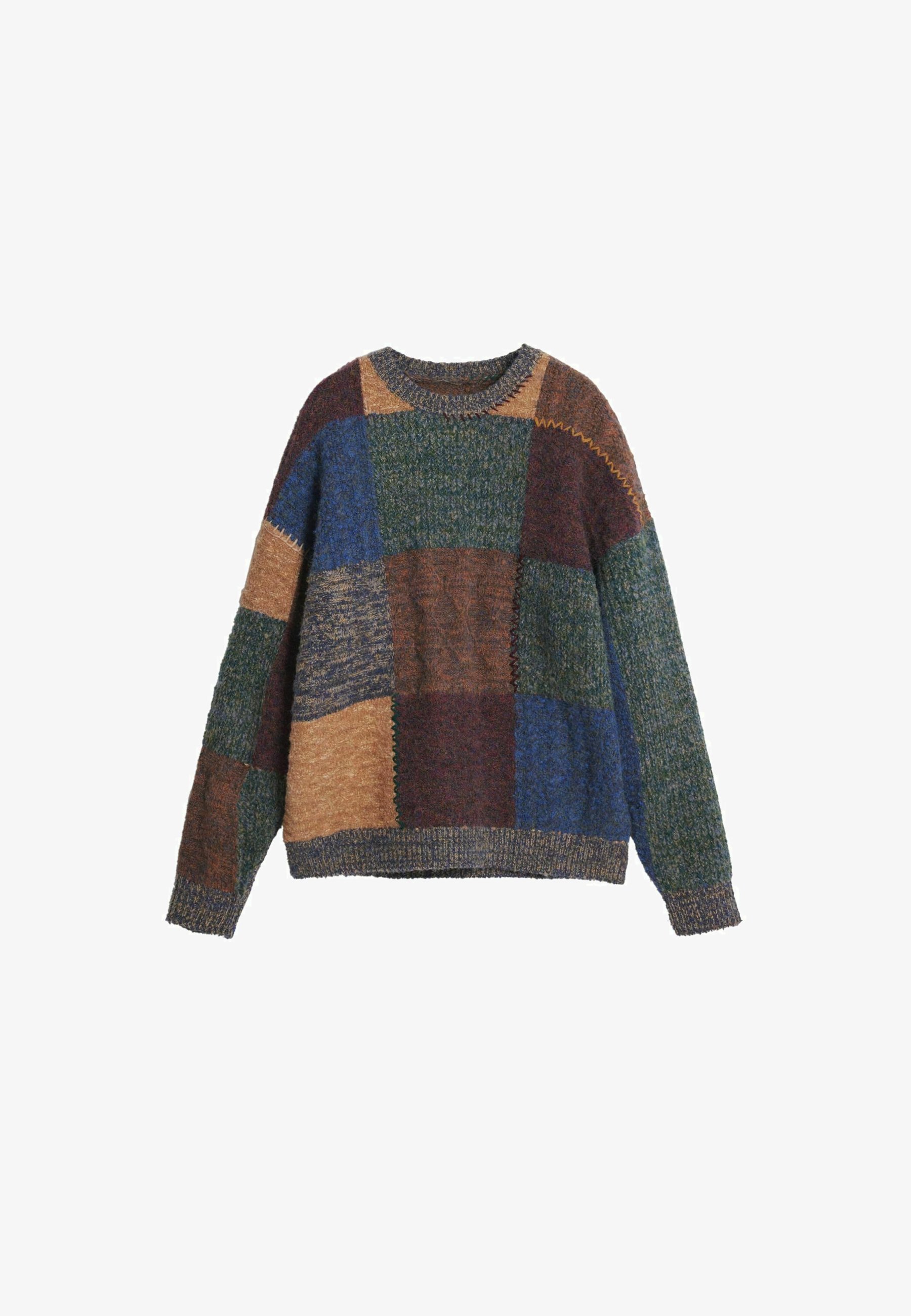 Desigual Dikke Patchwork Trui - meerkleurig