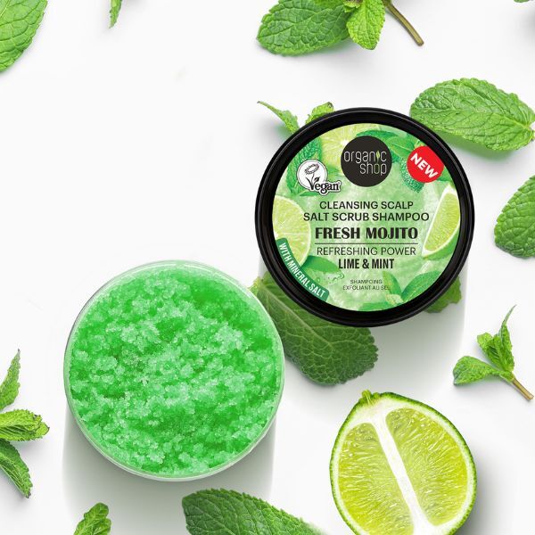 Champú exfoliante capilar con sal Organic Shop Fresh Mojito, 250 ml
