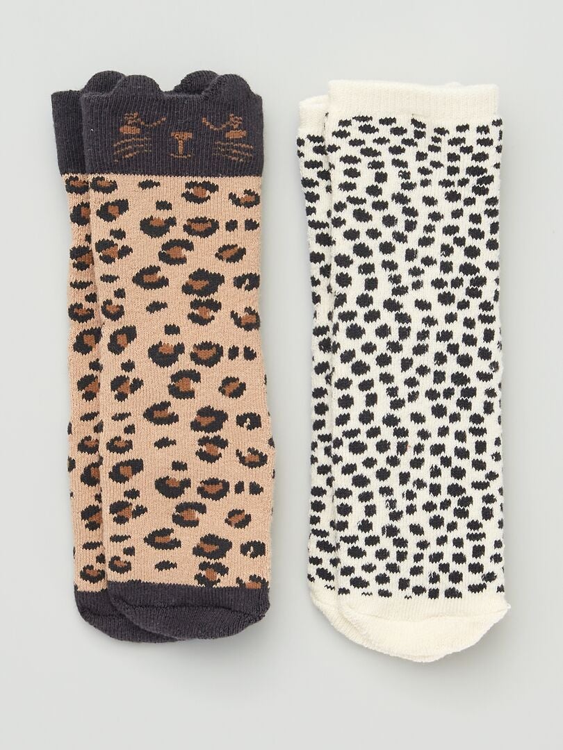 Juego de 2 pares de calcetines antideslizantes - NEGRO