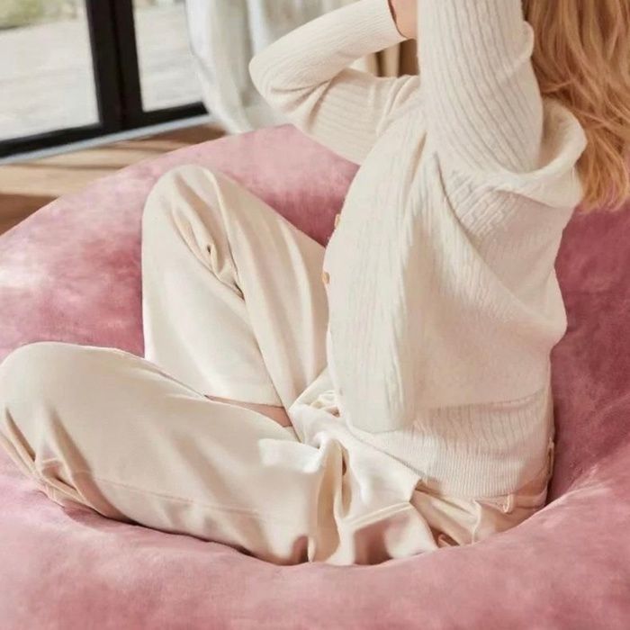 Pouf poire de 100 cm, canapé pour adultes, fauteuil de lecture doux et confortable, convient aux chambres, balcons -rose