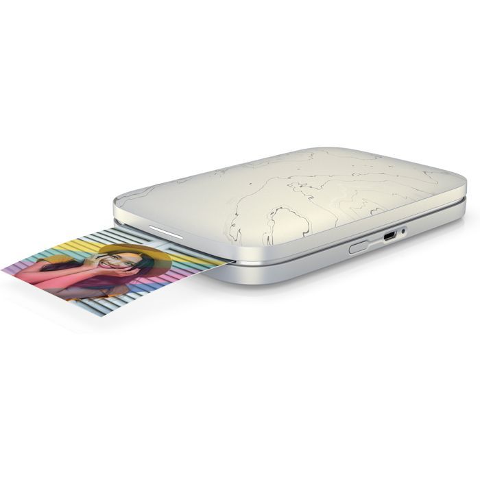 Portable photo printer - HP - SPROCKET SELECT - Zink - 2.3 x 3.4 inch sticky-back photo paper