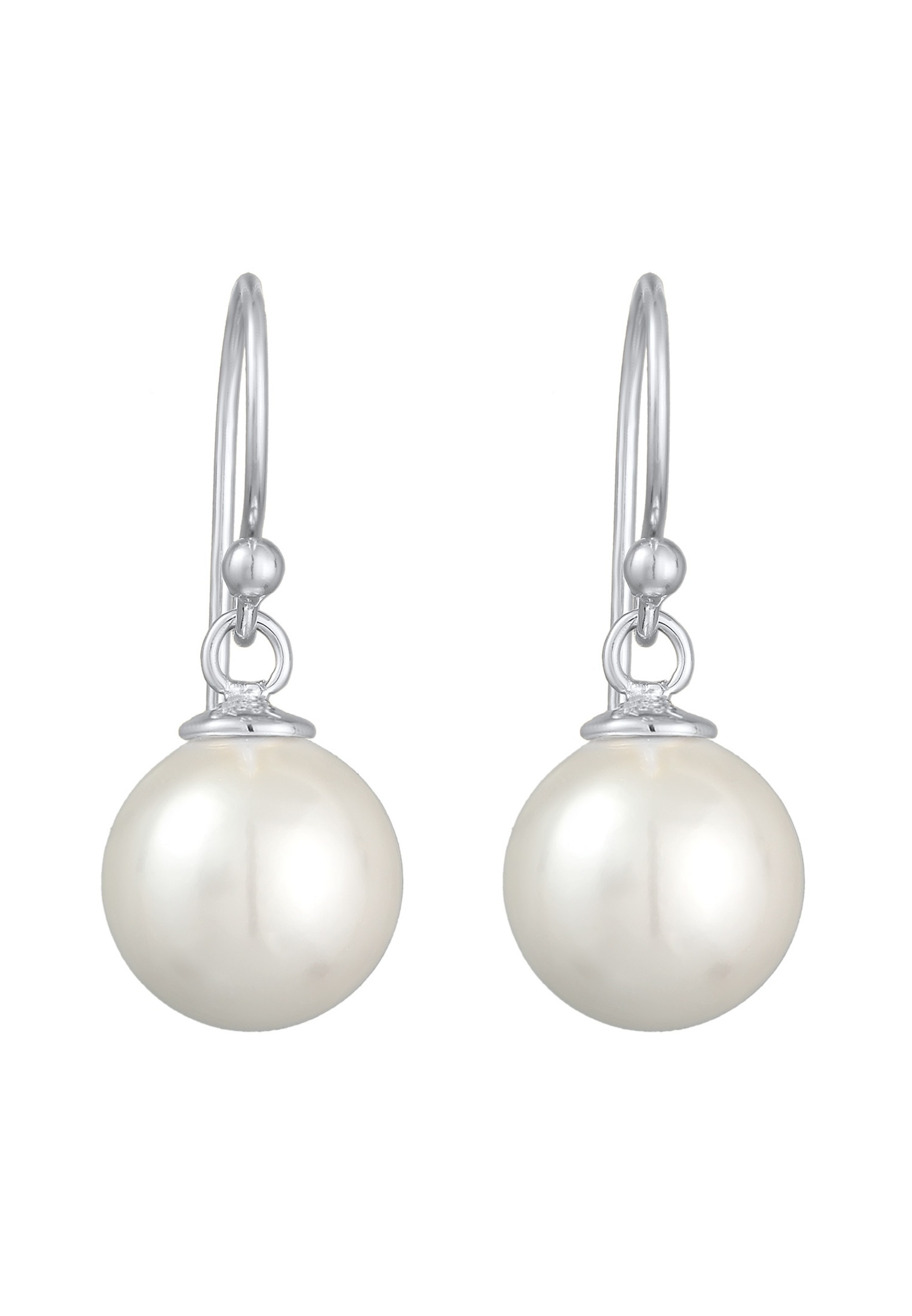 Elli Femmes pendentif d'oreilles classiques avec perles de coquillage en argent sterling 925