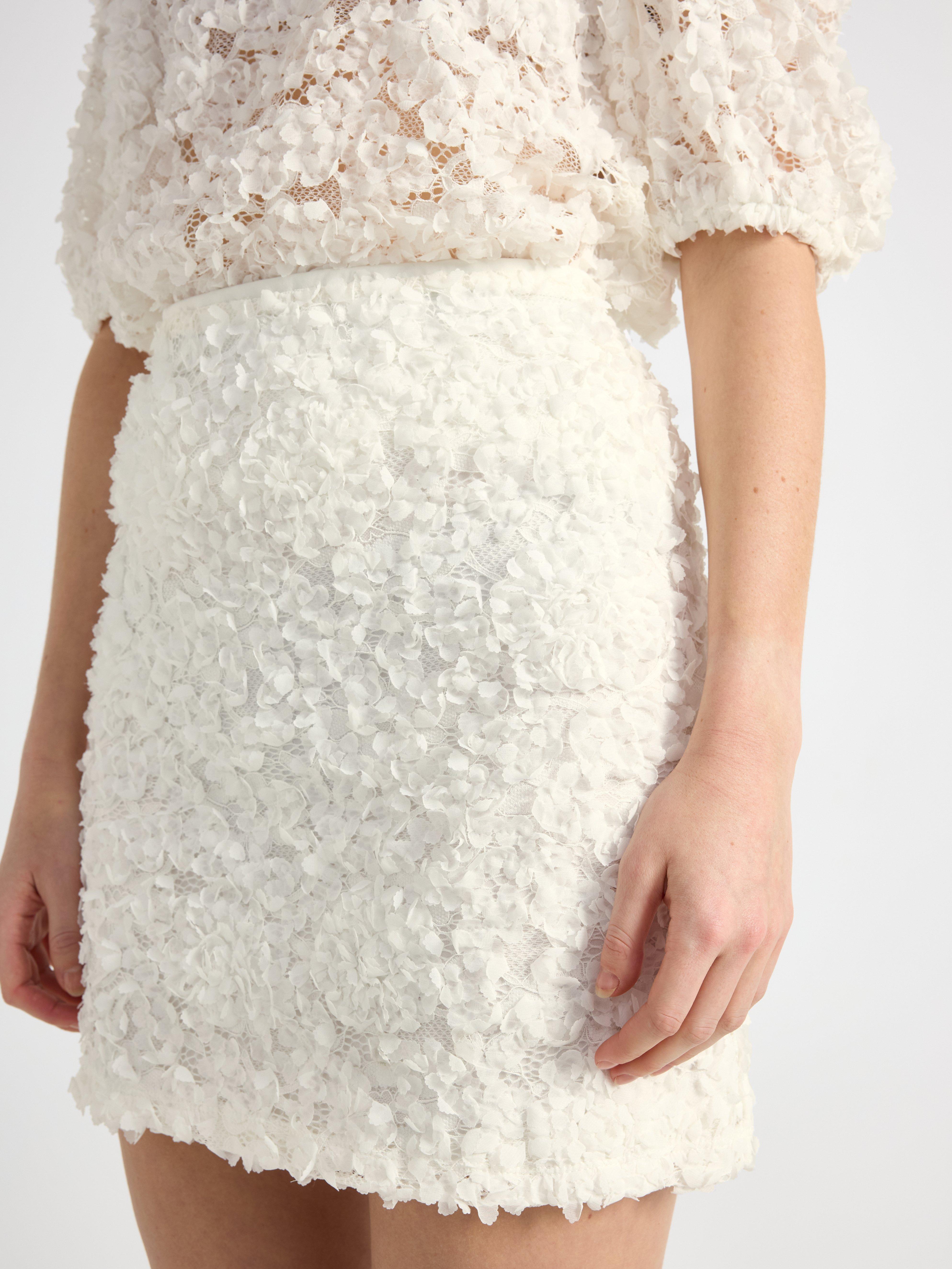 Mini suknja s cvjetnom čipkom Off White