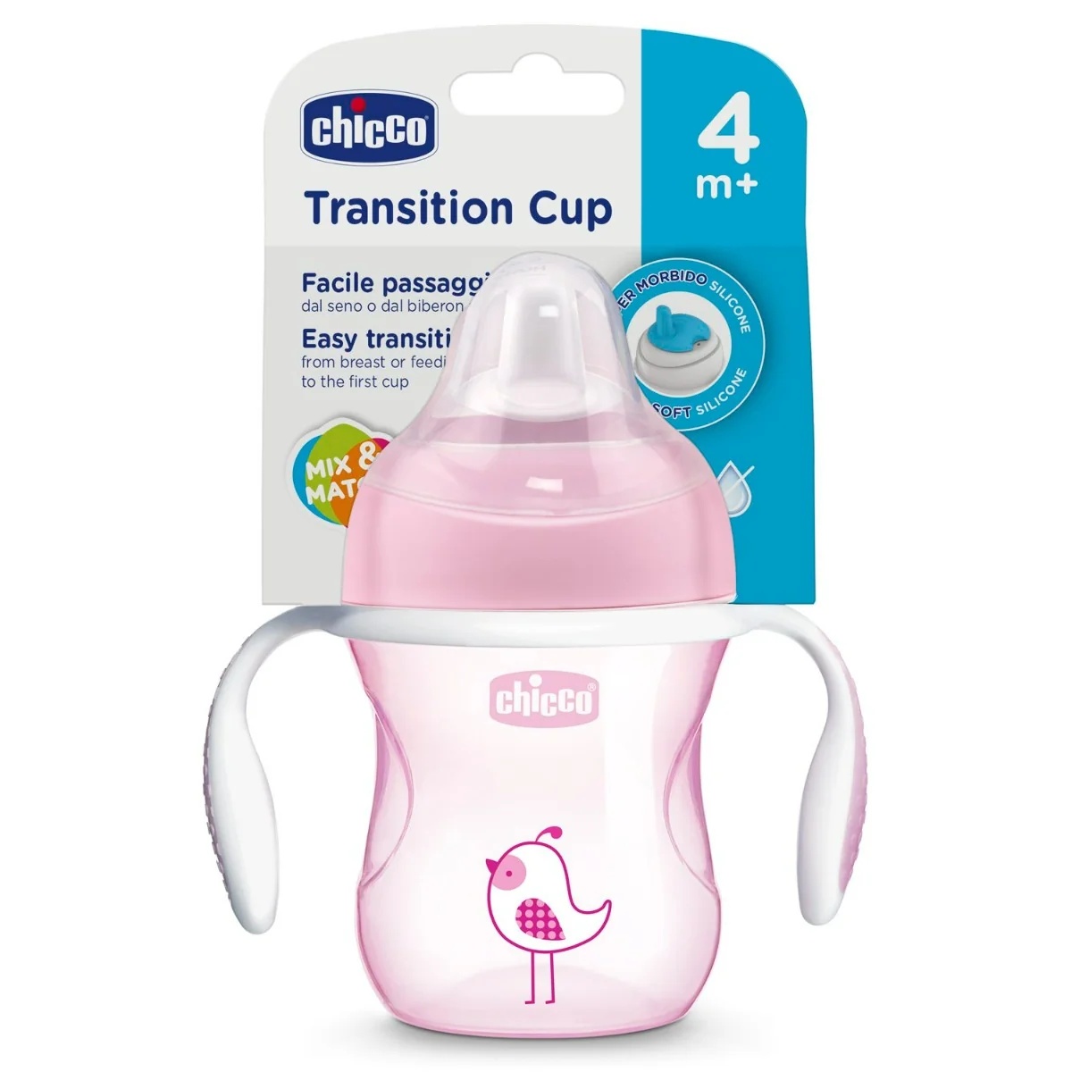 CHICCO Copo de transição Chicco rosa 4 meses