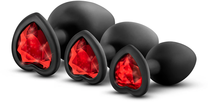 Kit de Treinamento Blush Luxe Bling Plugs com Gemas Vermelhas