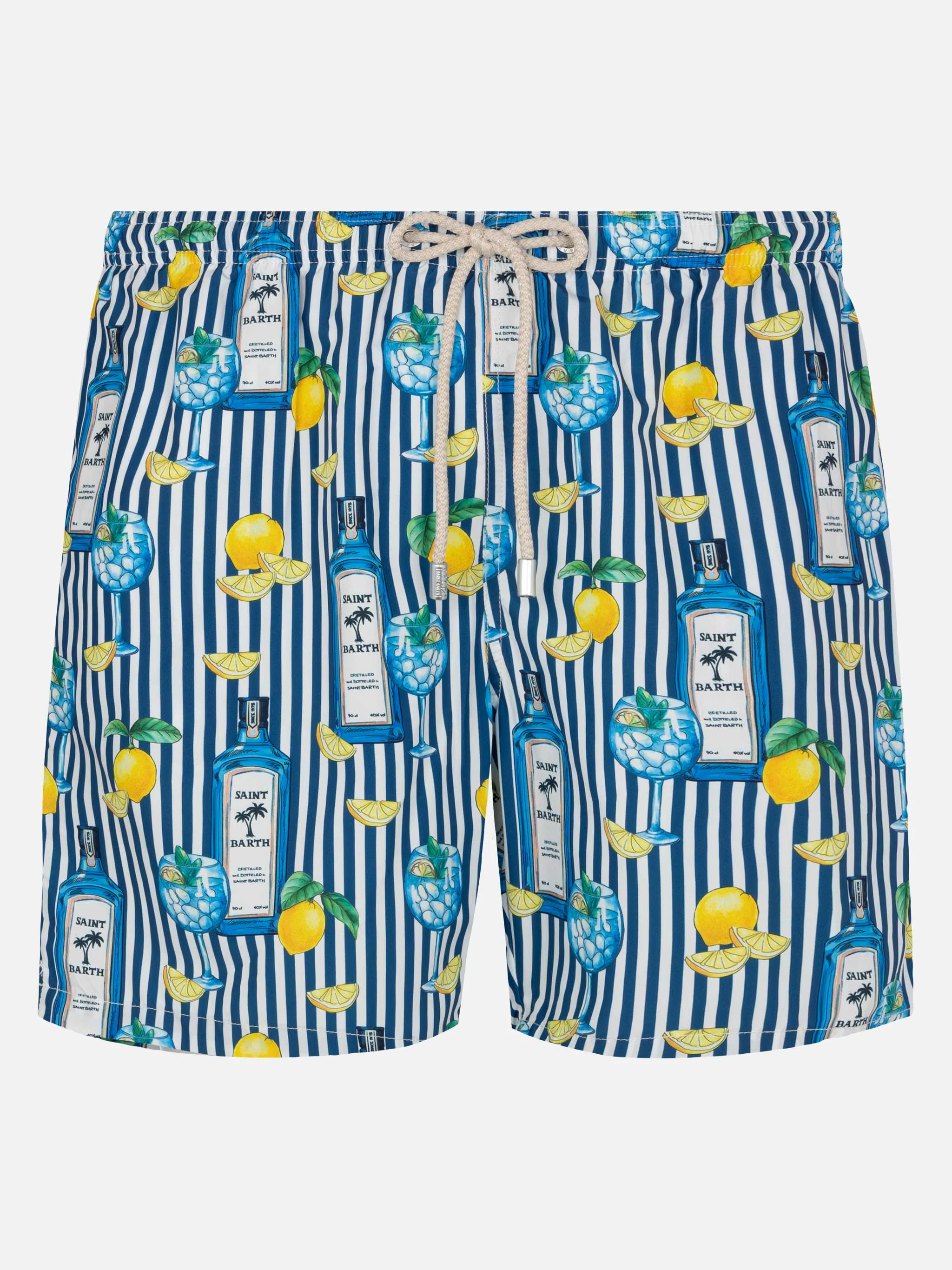 Zwempak van lichtgewicht stof met gin-tonic print
