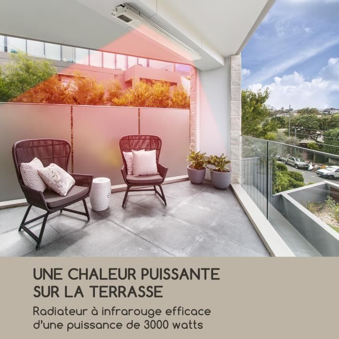 Infrarotheizung – Blumfeldt – 3000 W – für Terrasse – Infrarotstrahler – weiß