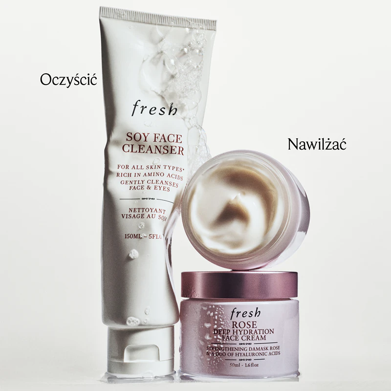 Gel de limpeza facial Fresh Soy: removedor suave de maquiagem e limpa profundamente.