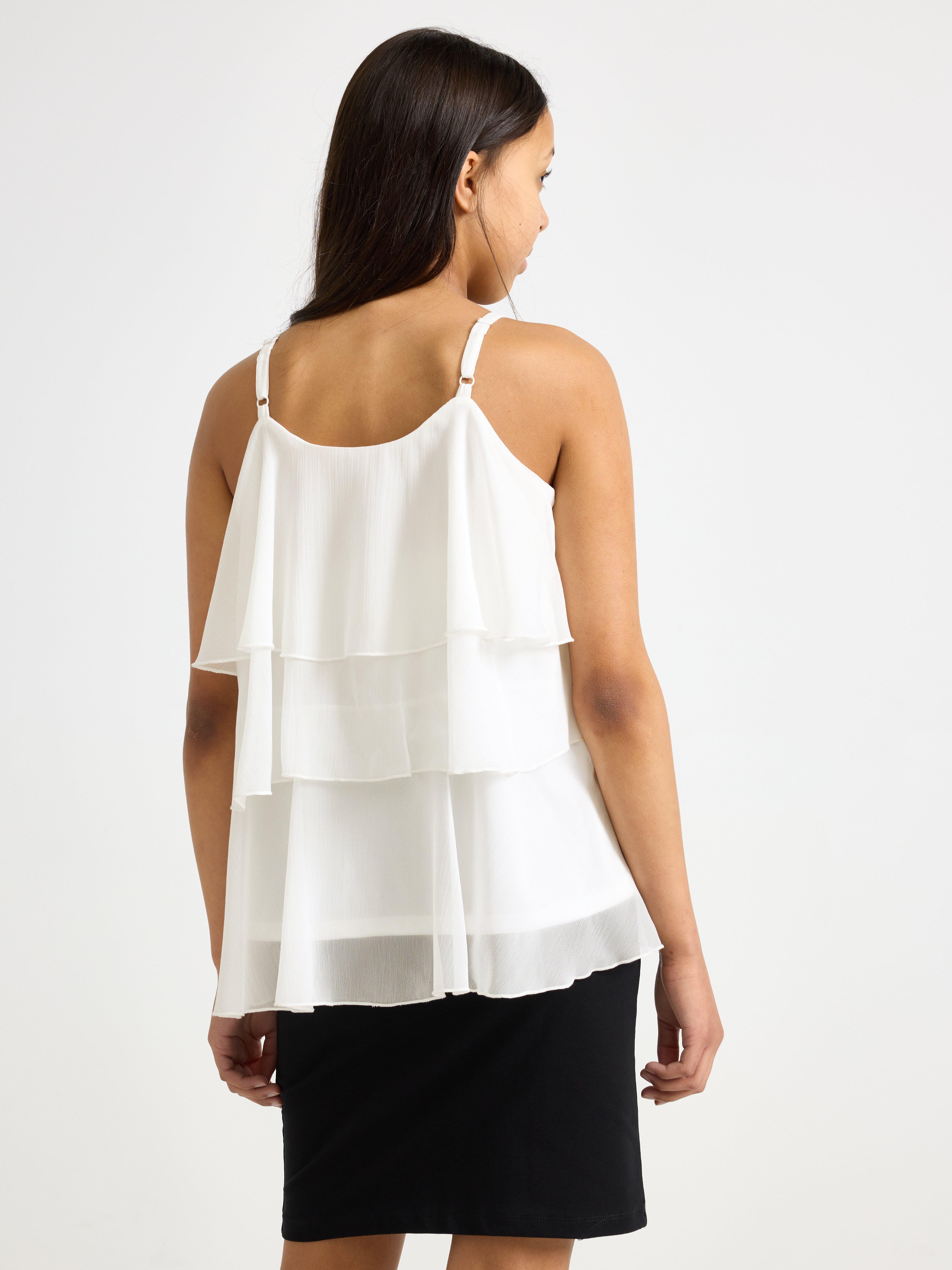 Vevd topp med rysjer Off White