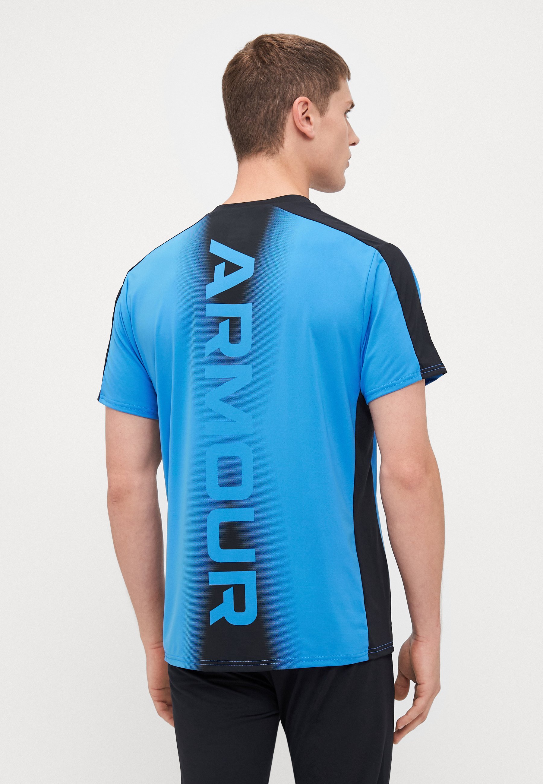 Under Armour WORDMARK - T-shirt sportiva - blu atlantis/nero/nero