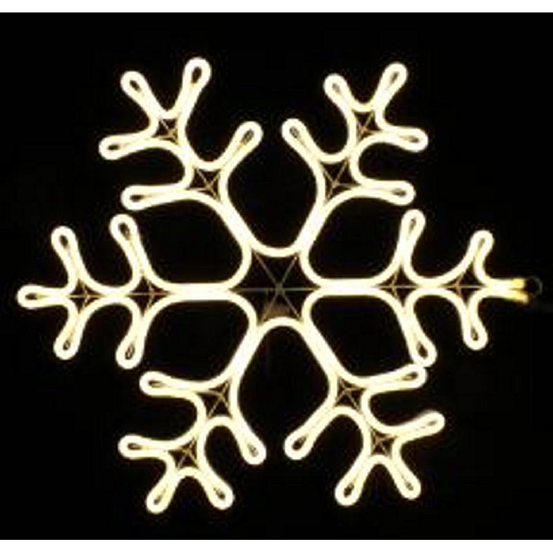 Light IT Lichtreclame met sneeuwvlokmotief, 57x51 cm, warm wit