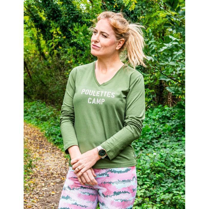 Langermet t-skjorte for kvinner Les Poulettes Fitness
