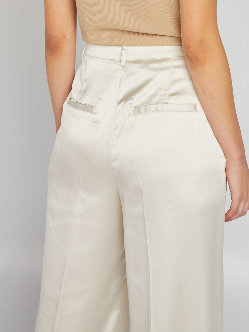 Pantalones de satén - BLANCOS